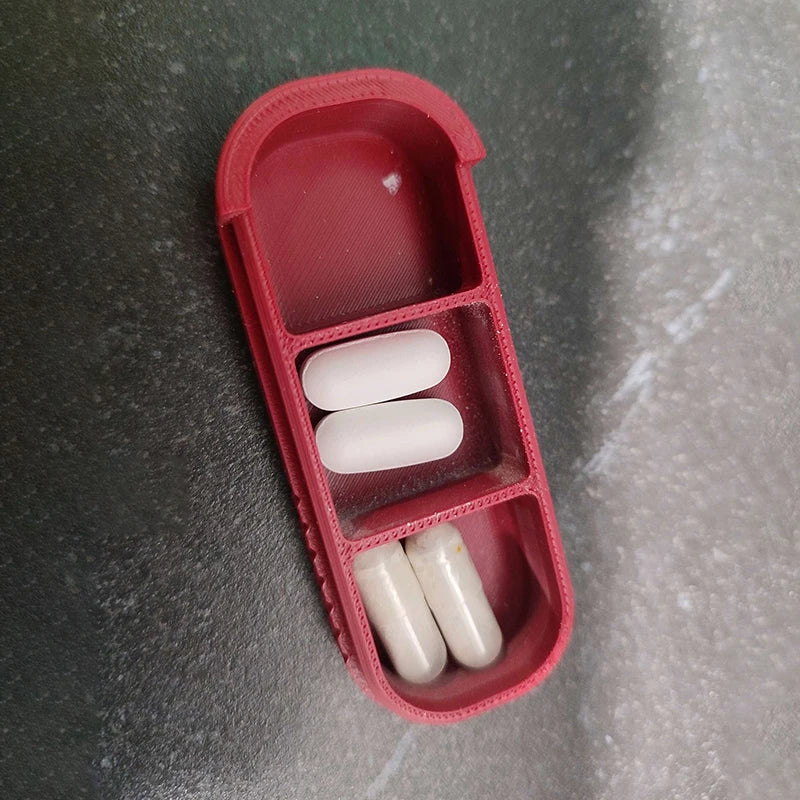 Travel Daily Medication Management 3 Compartment Sliding Pill Box Qme