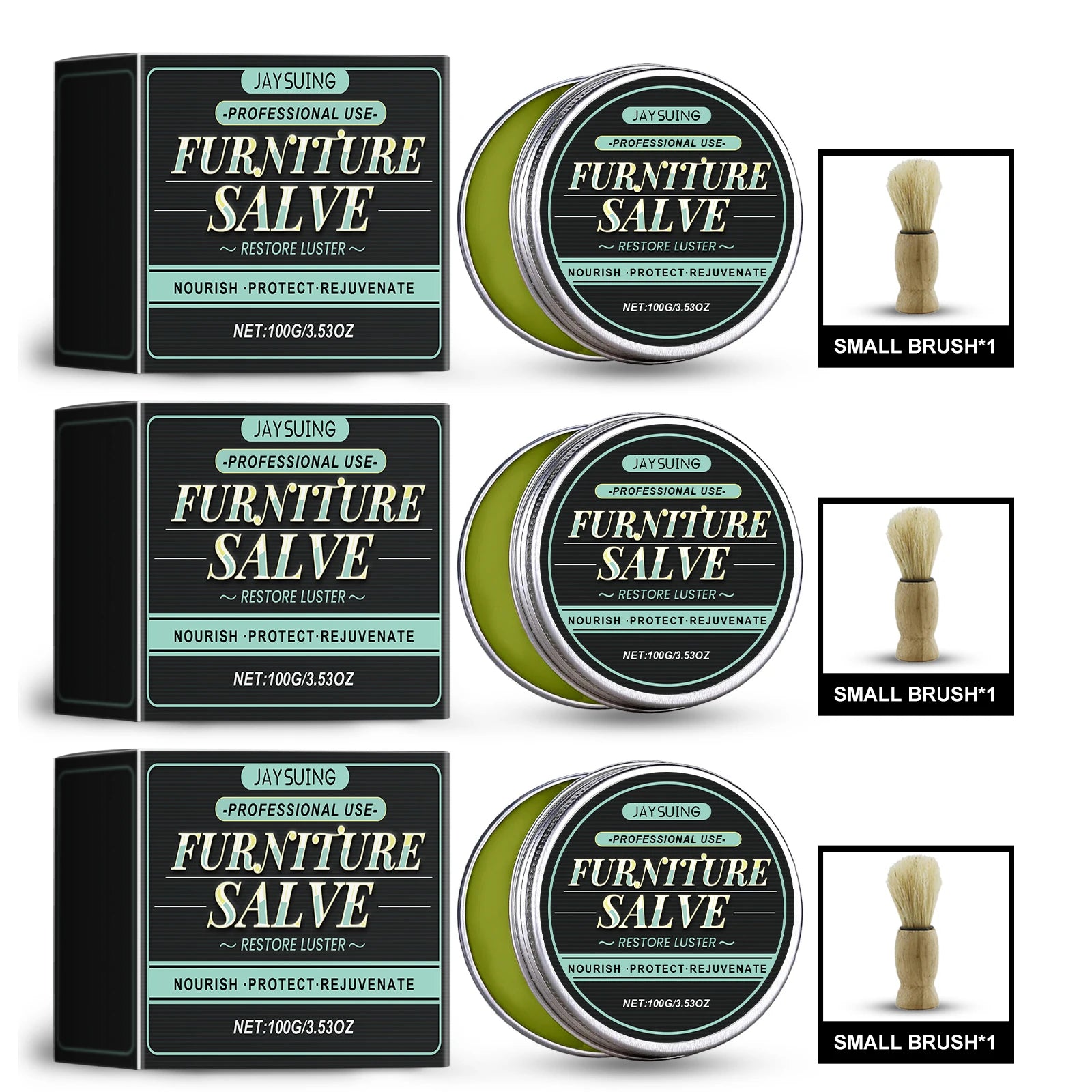 Leather Furniture Care Ointment Deeply Nourishing Leather Fiber Restoring Softness Remove Scratches High-End Leather Maintenance Qme 3 x 100g Boxed