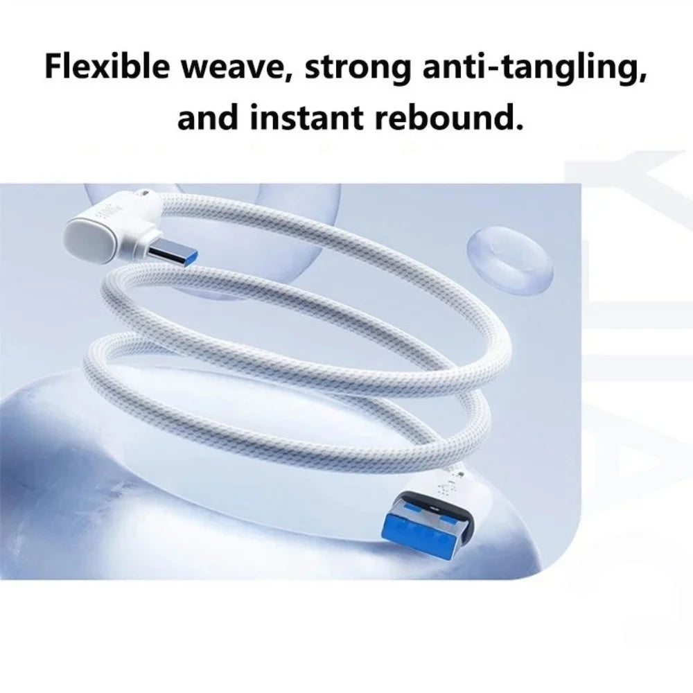 USB Type C 240W Fast Charging Cable USB-C 90° Elbow Data Line 1M/1.5M/2M/3M PD Quick Charge 3.0 Wire For Samsung Huawei Xiaomi Qme