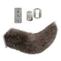 Car Electric Remote Control Tail Moving Shake Wagging Plush Tail Ornament For Auto Motorcycle Decorate Accessories ﻿ Qme Khaki