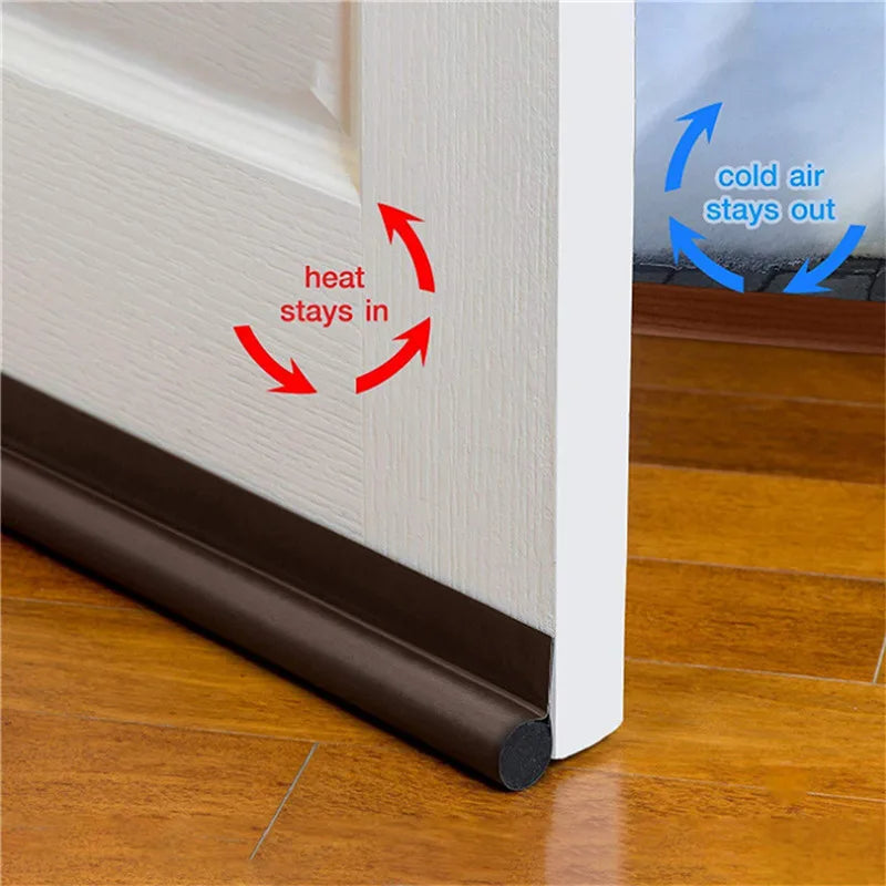 Adjustable Door Bottom Seal Strip Weather Strip Under Door Draft Stopper Thicker Anti-Cold Gap Blocker Sealing Weather Strip Qme