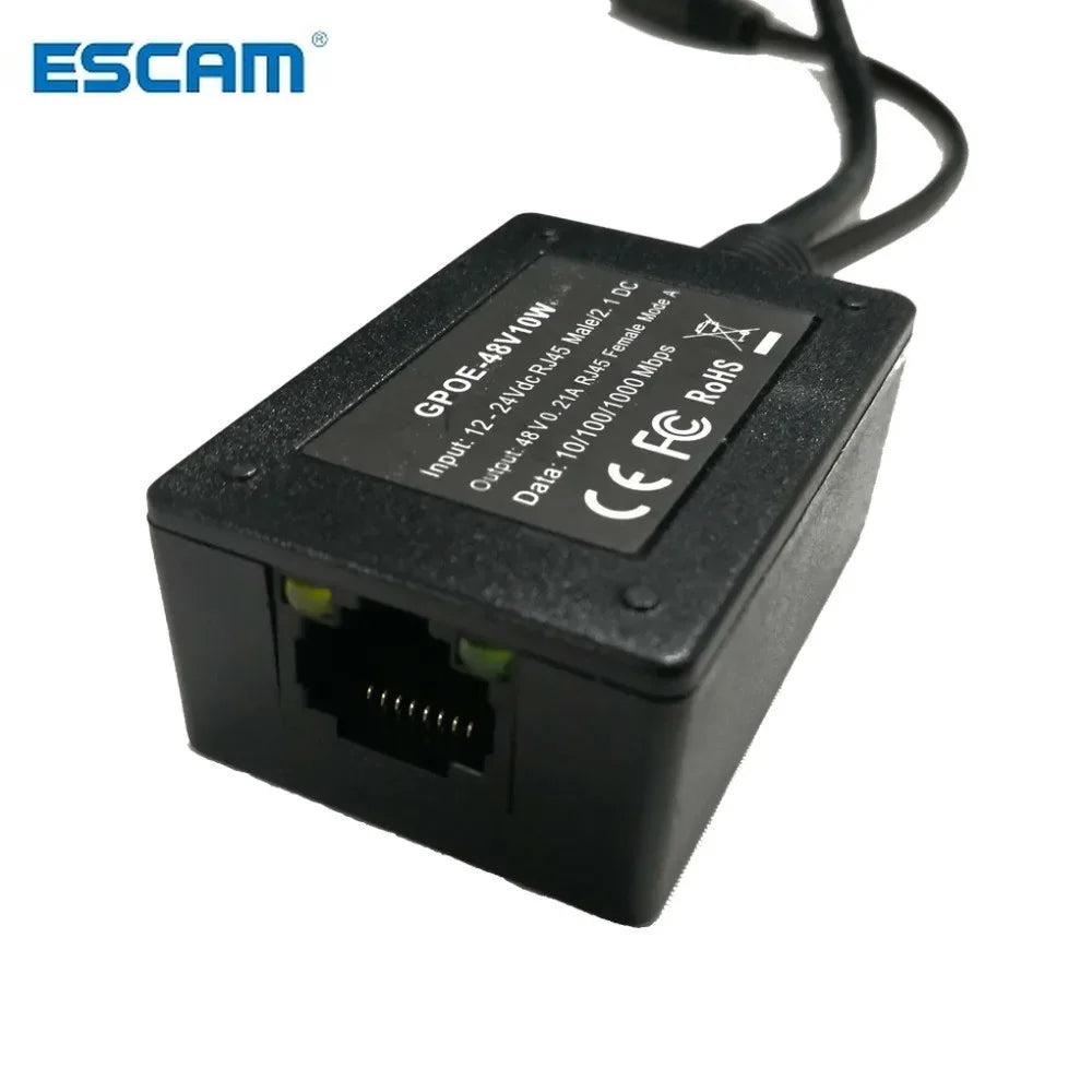 ESCAM Power Over Ethernet Output 48Volts PoE Converter for any 802.3af or 48V devices Qme