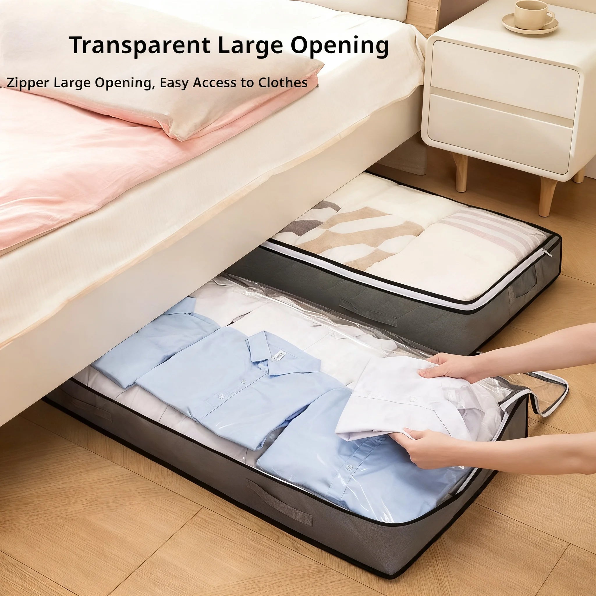 Foldable Underbed Storage Bags Closet Organizers Bins Bed Bottom Bag Qme