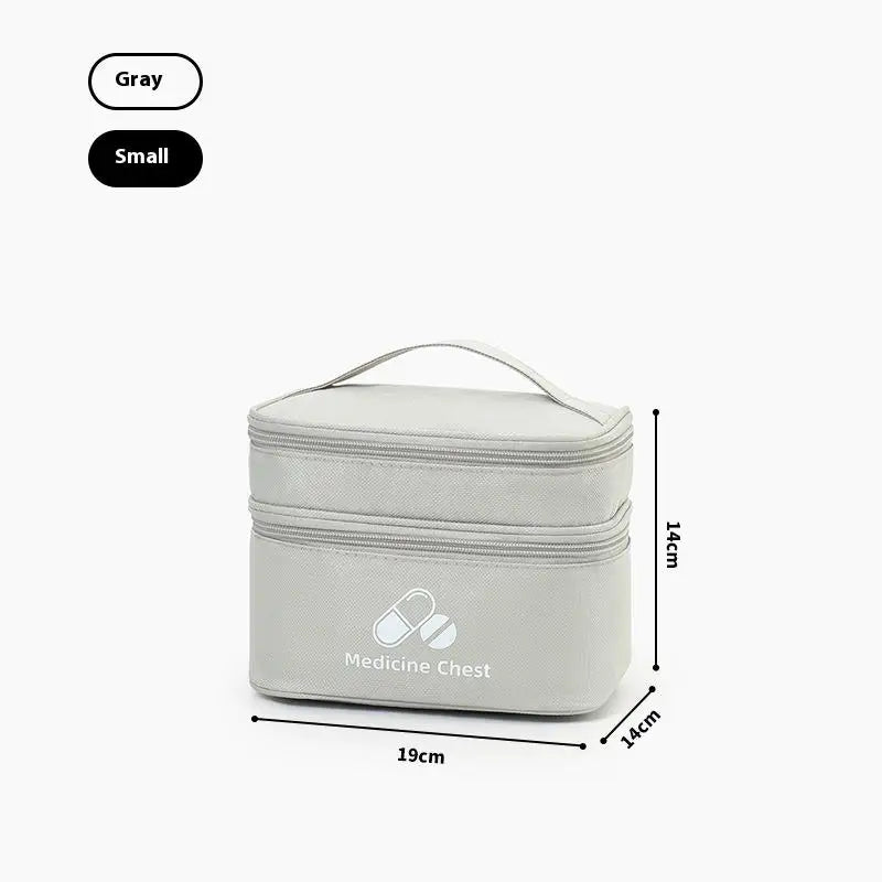 First Aid Home Travel Double Layer Classification Storage Drug Qme S Gray
