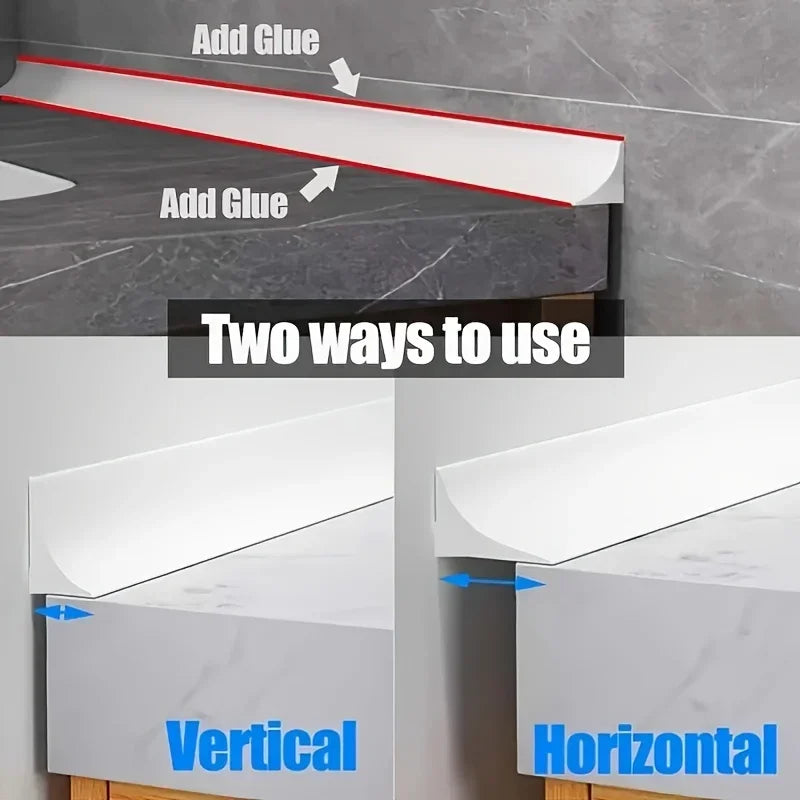 1pc Self-Adhesive Bathroom Waterproof Strip - Leak-Proof, Shower & Toilet Countertop Sealant, Floor Insulation Barrier Qme