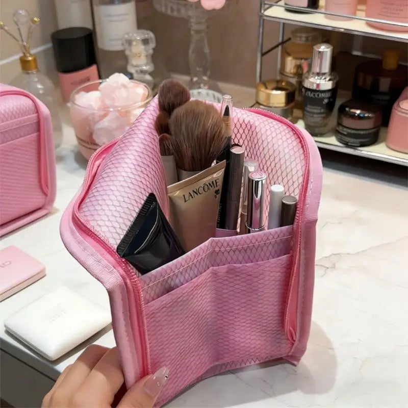 Large Capacity PVC Cosmetic Bag Waterproof Space Saving Toothbrush Qme