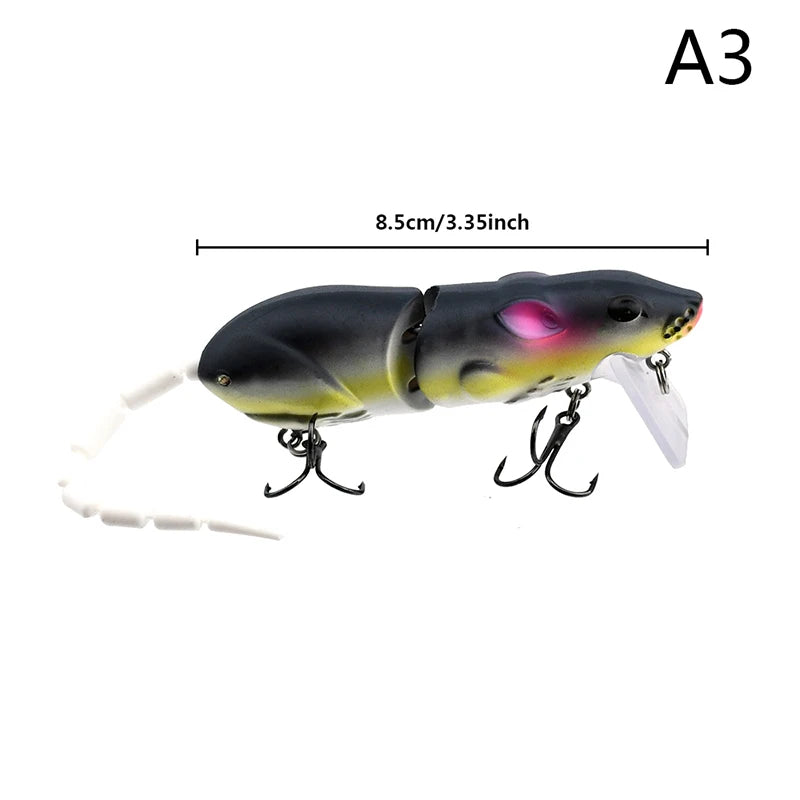Mouse Lure Artificial Plastic Fishing Swimbait Rat Pike Bass Minnow Qme A3