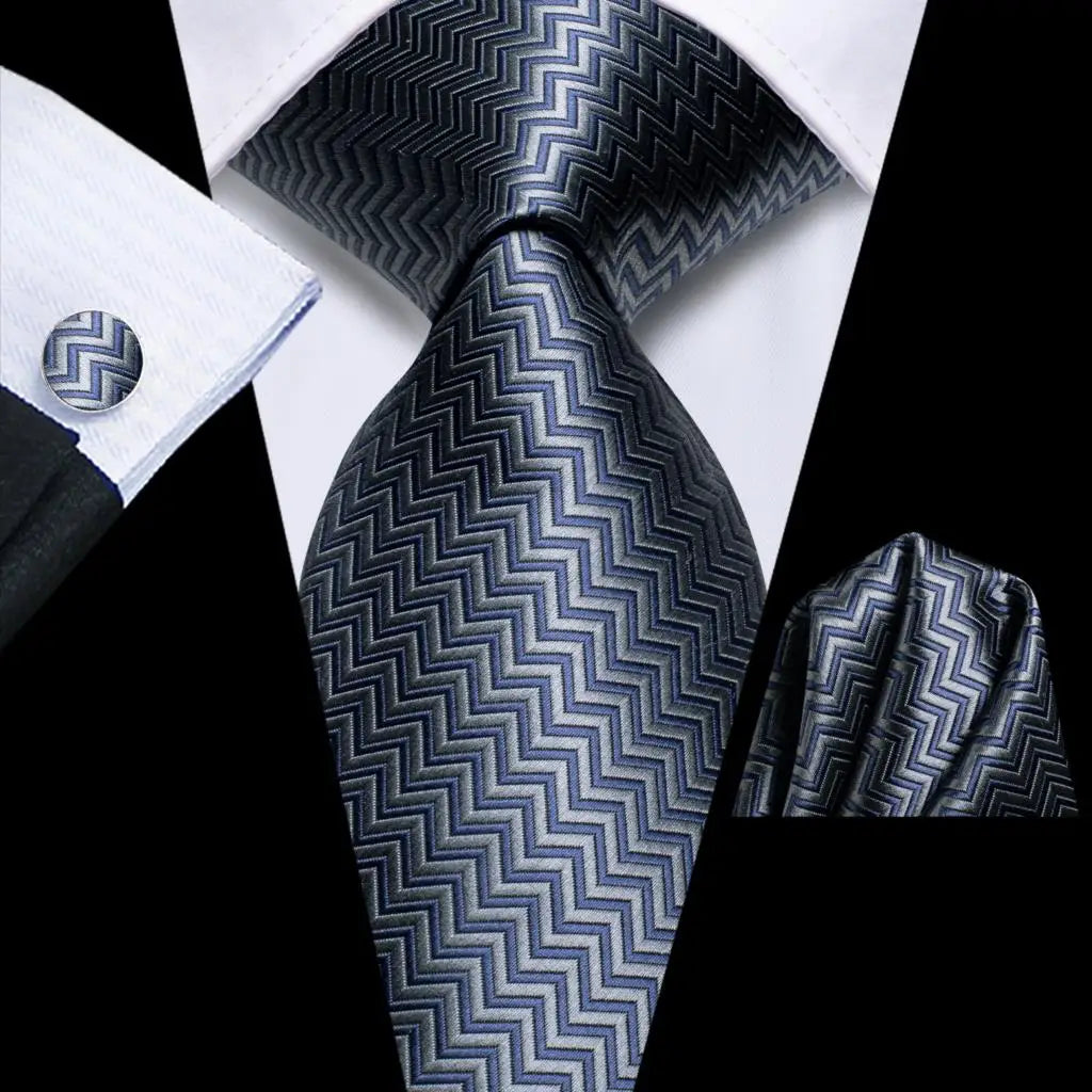Hi-tie Solid Green Orange Mens Fashion Necktie Handkerchief Cufflinks Qme SN-3758