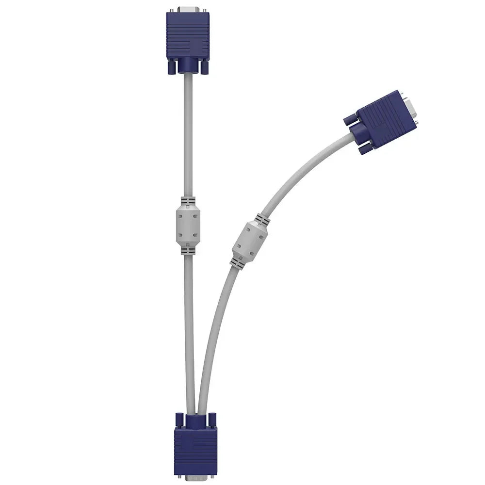 5PCS VGA Monitor One Point Two One Point Two VGA3 + 6 Vga 1 Male To 2 Female Cable Extension Cable Monitor Y Splitter with A Nut Qme