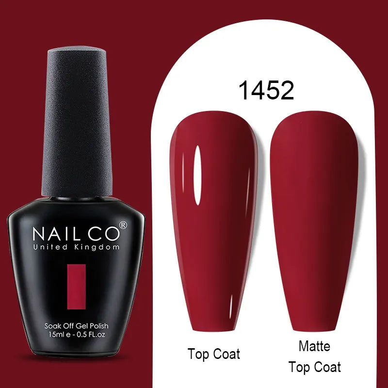 NAILCO Winter Red Gel Nail Polish Semi Permanent Soak Off Varnishes
