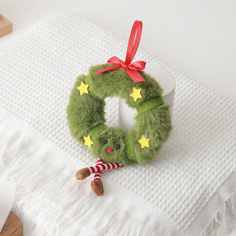 Cute Plush Doll Ornament Green Figure Hanging Decor Christmas Tree Qme