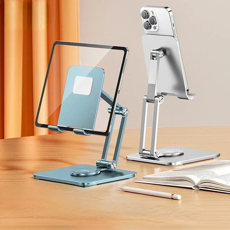 360° Metal Desk Mobile Phone Holder Stand For iPhone iPad Xiaomi Adjustable Desktop Tablet Holder Cell Phone Stand Qme