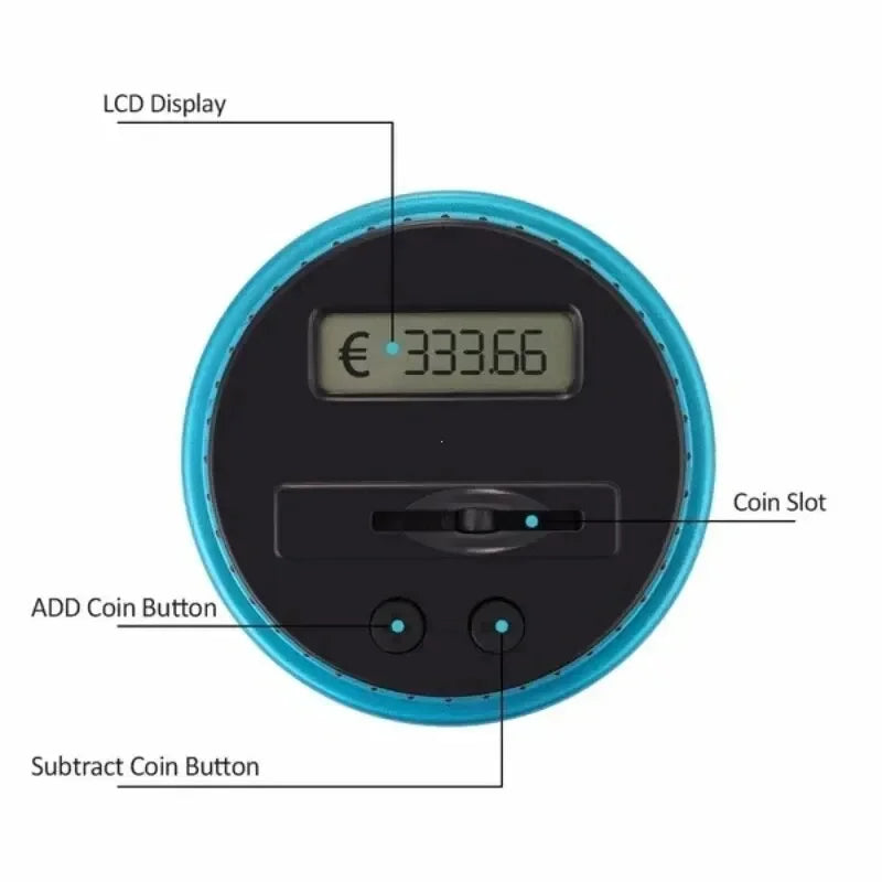 1PC Electronic Piggy Bank Counter Coin Digital LCD Counting Coin Money Saving Box Jar Coins Storage Box For USD EURO Money Gifts Qme