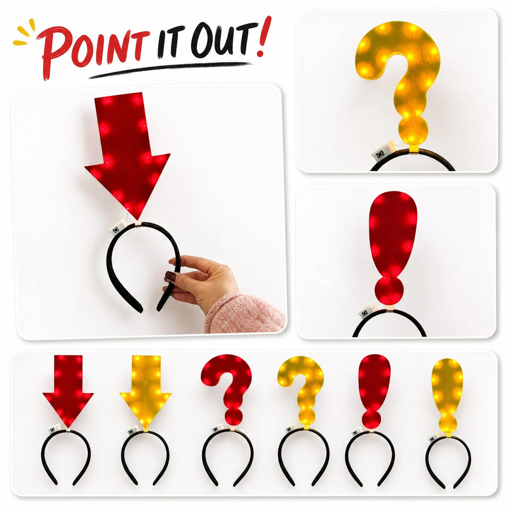 Creative Funny Question Exclamation Hair Headband Holiday Party Photography Props Kids Outdoor Anti-lost Arrow Headband Qme