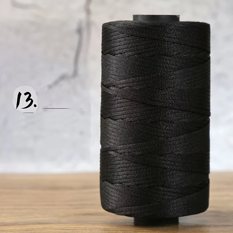 250g Of flat belt Thread, Light polyester Flat Band Yarn, Hollow Yarn, Hand-knitted Hook, DIY Summer Cool Sun Hat, Cushion Qme 13 Black