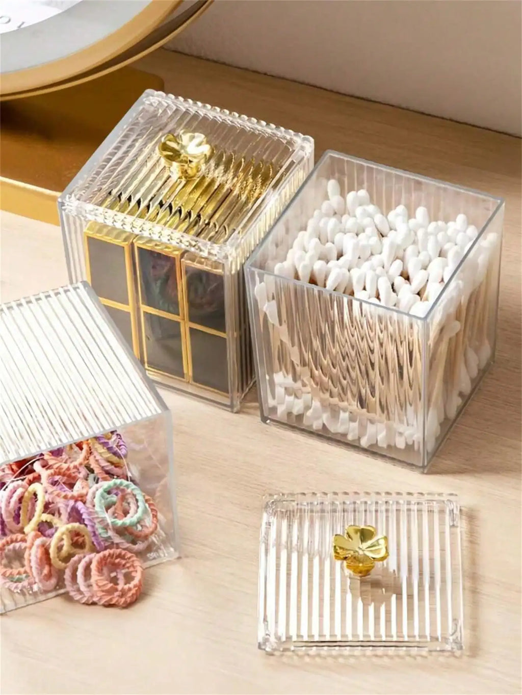 Makeup Cotton Receipt Box Remover Toothpick Thread Acrylic Desktop Qme