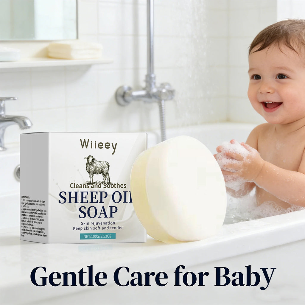 Natural Sheep Oil Soap Children Deeply Cleaning Remove Stains Improve Qme