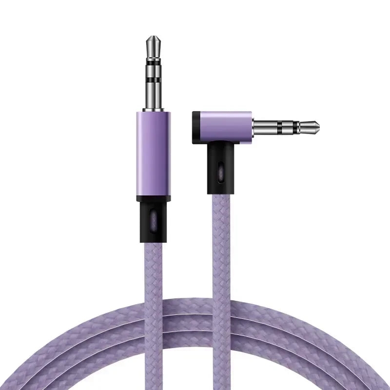10PCS 3.5mm Cable Audio AUX Car Elbow Mobile Phone PC Hardware & Adapters Qme PURPLE 1m