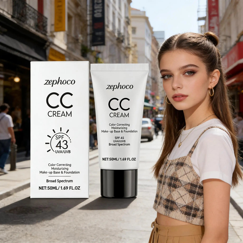 Color Correcting CC Cream Natural Concealer Full Coverage Brighten Even Skin Tone Lightweight Face Foundation Makeup Cosmetics Qme