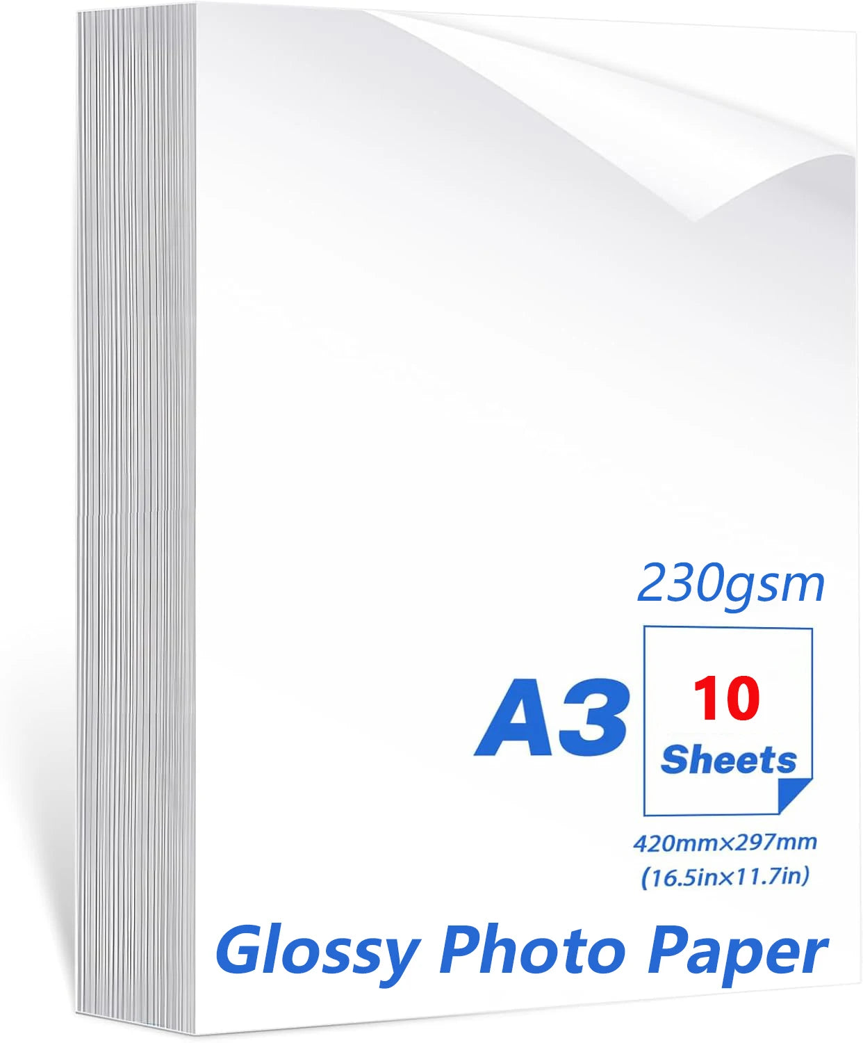 A3 Photo Paper, Waterproof Glossy for Photo Paper，Waterproof Embossed Card Paper Inkjet Photo Paper Qme 10 sheets A3