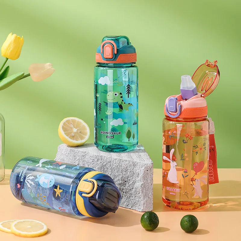 Cute Cartoon Printed Kids Water Cup Popular Portable Children Qme