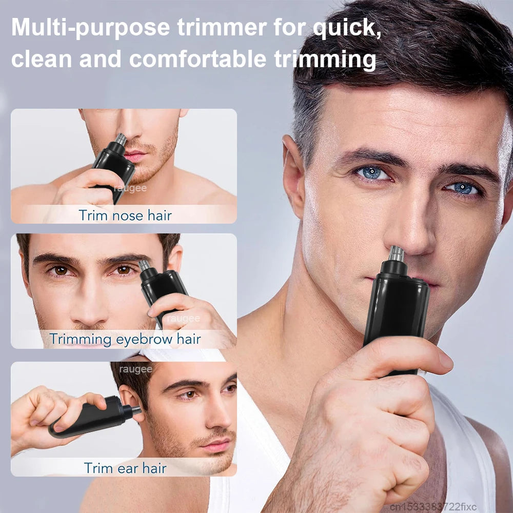 Nose Hair Trimmer Clipper for Men USB Rechargeable Professional Painless Portable Electric Eyebrow Ear Nose Hair Clipper Machine Qme