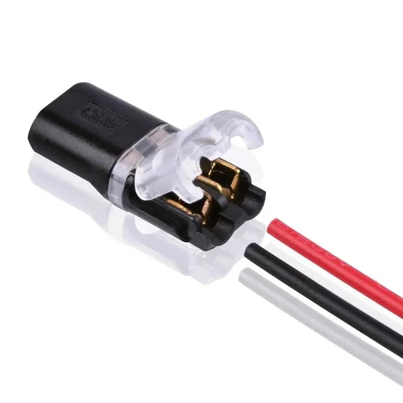 50/1Pcs Waterproof Fast Plug Double-Wire Plug-in Connector Car Electrical Cable Snap Connectors 2 Pin Way Strip Lights Terminal Qme