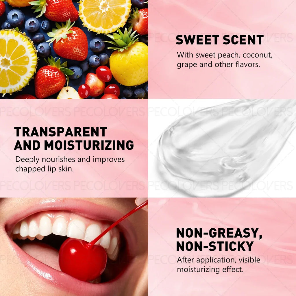 Clear Fruit Flavor Roll-on Lip Oil Moisturizing Hydrating Repair Qme