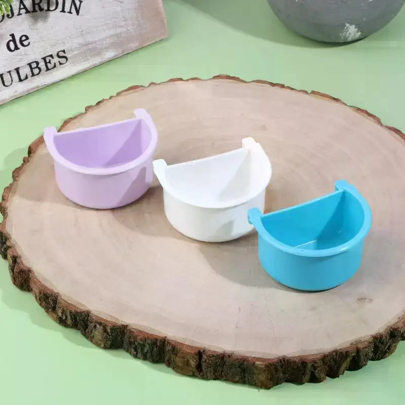 5pcs Bird Food Feeding Dish Easy To Install Bird Cage Feeder Bowl For Small Animals Budgie Parrot Parakeets Lovebirds Qme