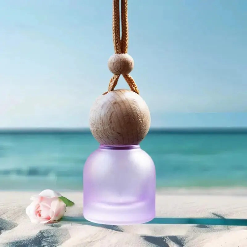 Car Pendant Decoration Colorful Frosted Glass Bottle Container Empty Qme