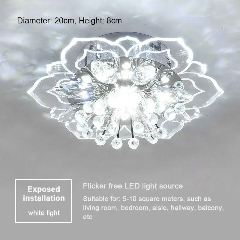 Modern LED Ceiling Light Crystal Ceiling Lamp Bedroom Chandelier Indoor Lighting For Living Room Home Decoration Led Chandelier Qme White Exposed