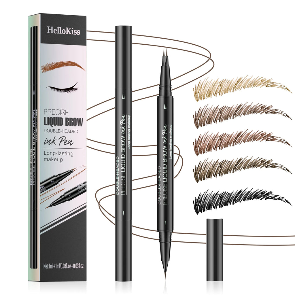 Two-pronged Wild Eyebrow Pencil Long Lasting Easy To Grip Eyebrow Tattoo Waterproof Thin Liquid Lying Silkworm Brow Pen Qme