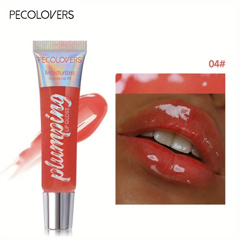 Shimmer Lip Oil Tinted For Fuller Lip Effect, Collagen Lip Gloss, Moisturizing Lip Care Extreme Volume Lip Essence Lips Enhancer Qme 04