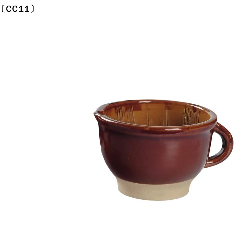 Ceramic Mortar Pestle Natural Wood Non Slip Base Perfect Kitchen Qme