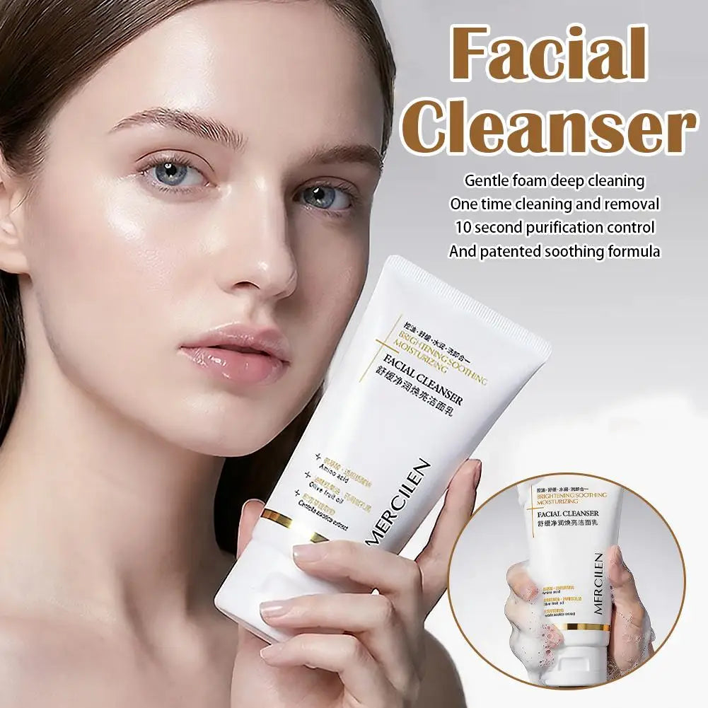 MERCILEN Facial Cleanser Face Wash Foam Skincare Moisturizing Skin Brightening Rejuvenation Face Cleanser Skin Care Qme