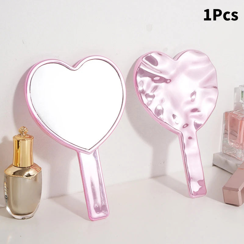 Female Handle Makeup Cosmetic Beauty Tools Handheld Vanity Make Up Qme Pink