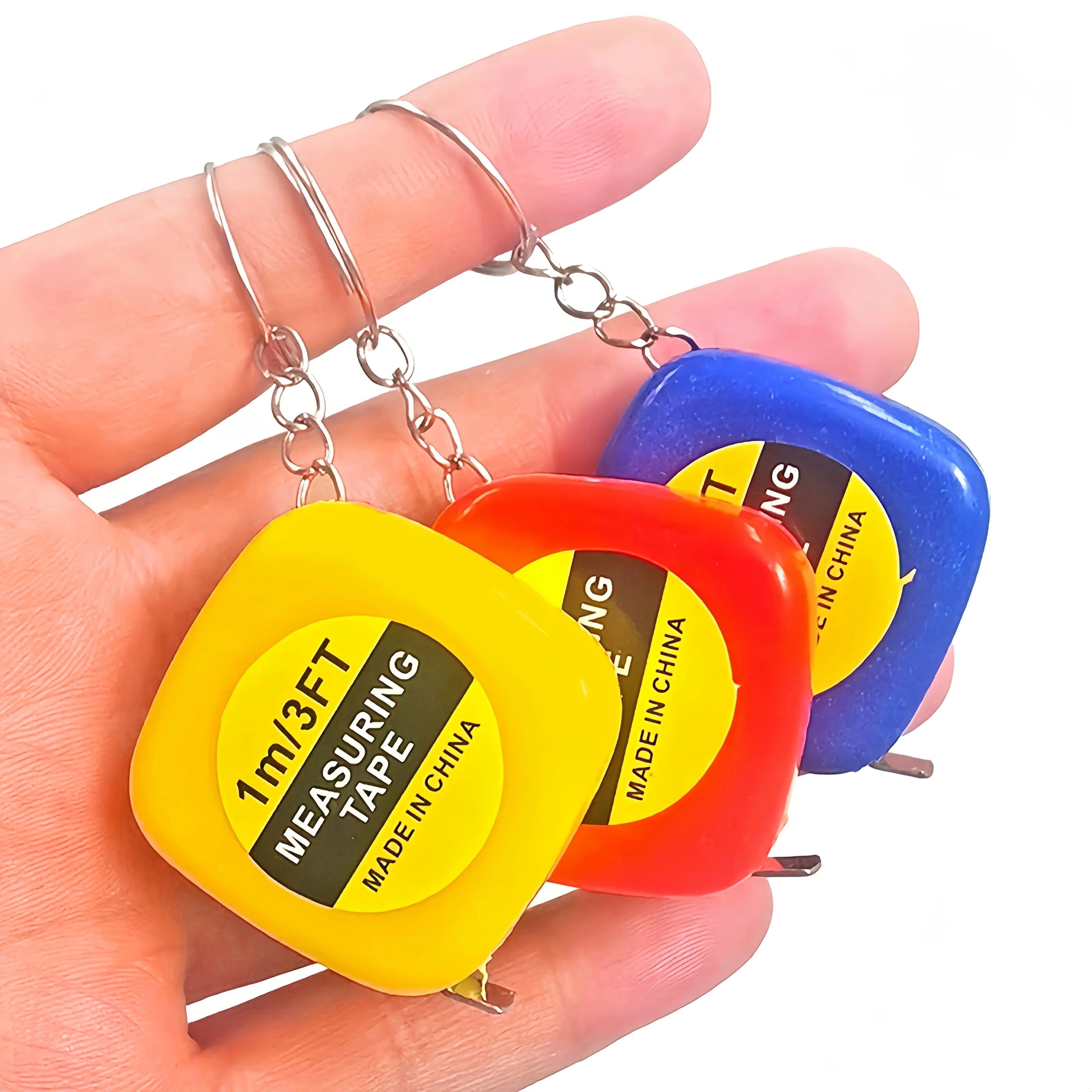 2 retractable tape measures with keychain, 1m/3ft - mini portable, easy to carry in pocket, easy to read - suitable for daily us Qme