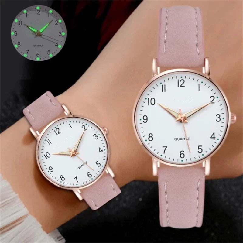 NEW Watch Women Fashion Casual Leather Belt Watches Simple Ladies' Small Dial Quartz Clock Dress Wristwatches Reloj mujer Qme pink