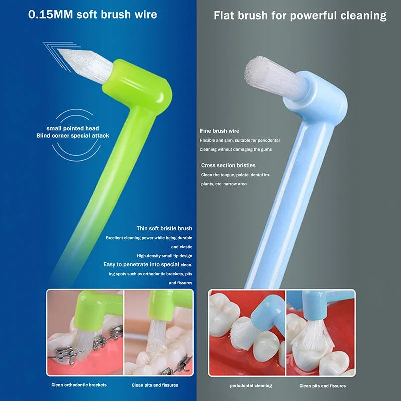 Small Head Single-beam Teeth Cleaning Toothbrush Interdental Brush Qme