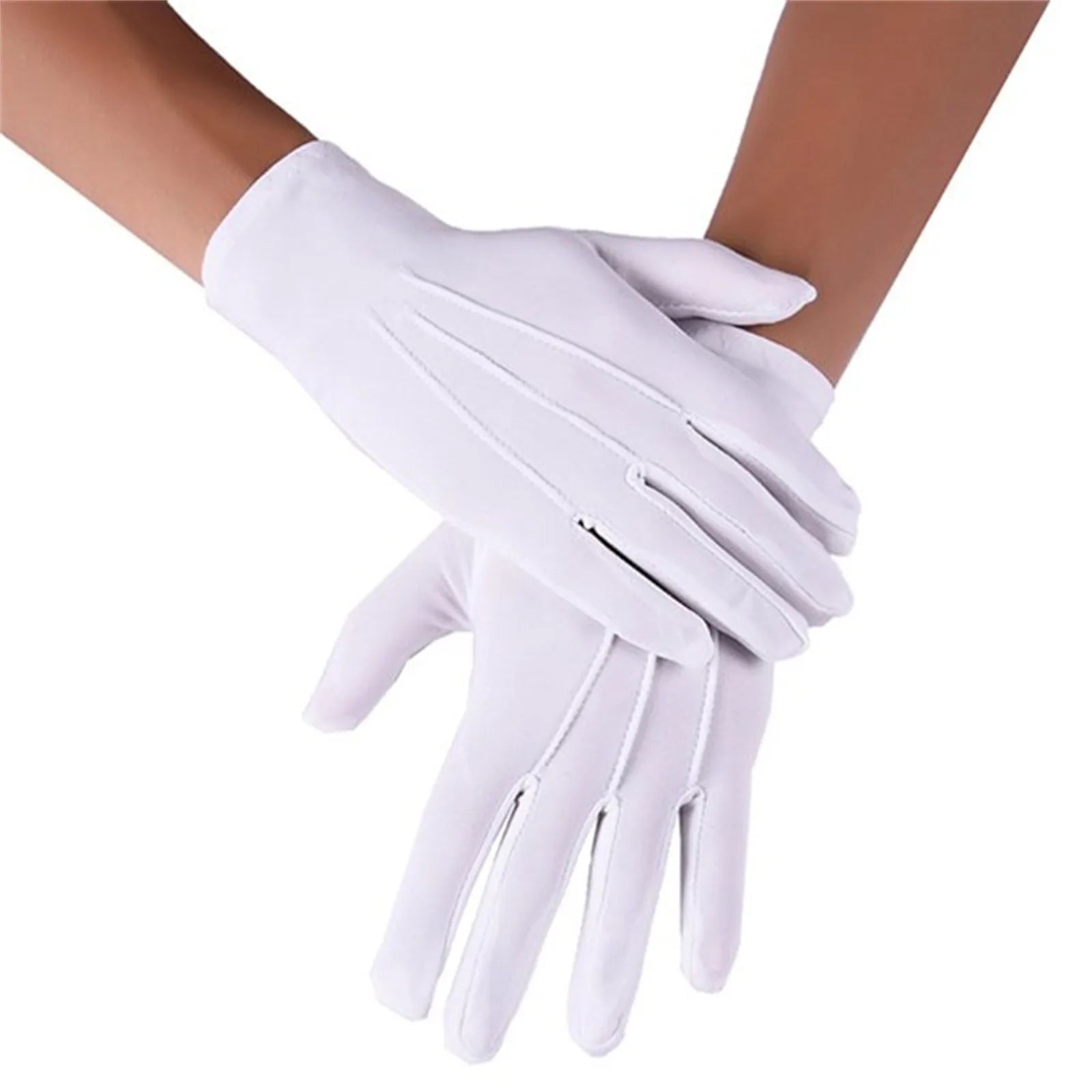 Full Finger Etiquette White Cotton Gloves Multipropose Waiters/Drivers/Jewelry/Gardern Workers Mittens Cosplay Accessories Qme