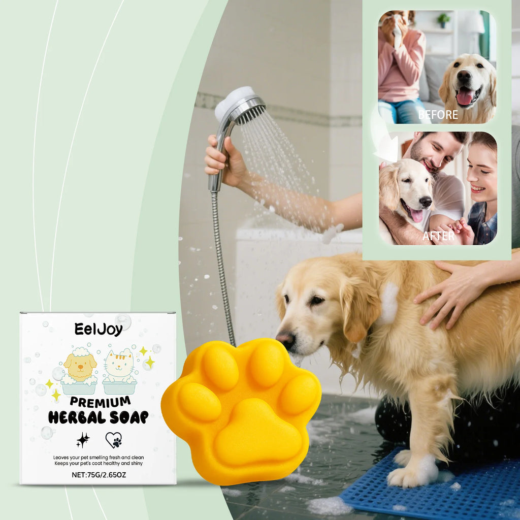 EelJoy Pet Soap Plant Ingredients Daily Cleaning Cat and Dog Body Hair Removal Odor Fresh Soap Qme