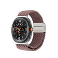 B Built-in Magnetic Nylon Braided Watch Strap For Samsung Galaxy Watch 8 Watch 9, Adjustable Breathable Sports Replacement Band Qme Smoke purple Samsung watch9 8