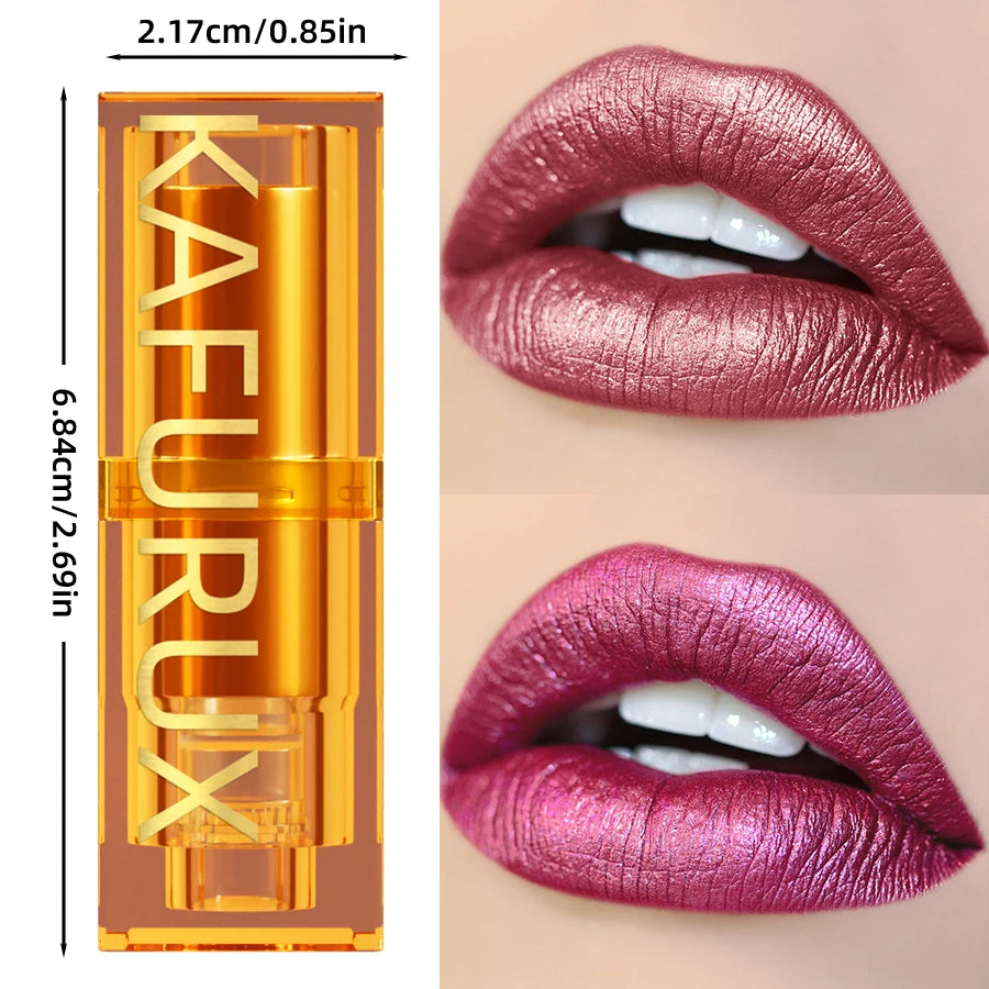 16Colors Bold Intense Glitter Shiny Metallic Lipstick Lip Tint Long Qme