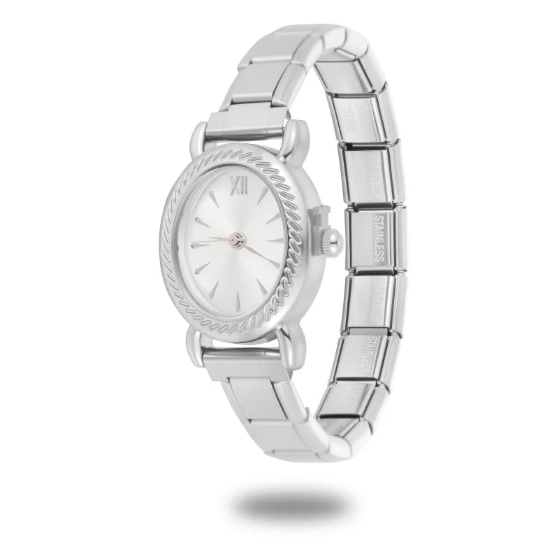 Wholesale Women's Mens DIY Width Italian Elastic Charm Stainless