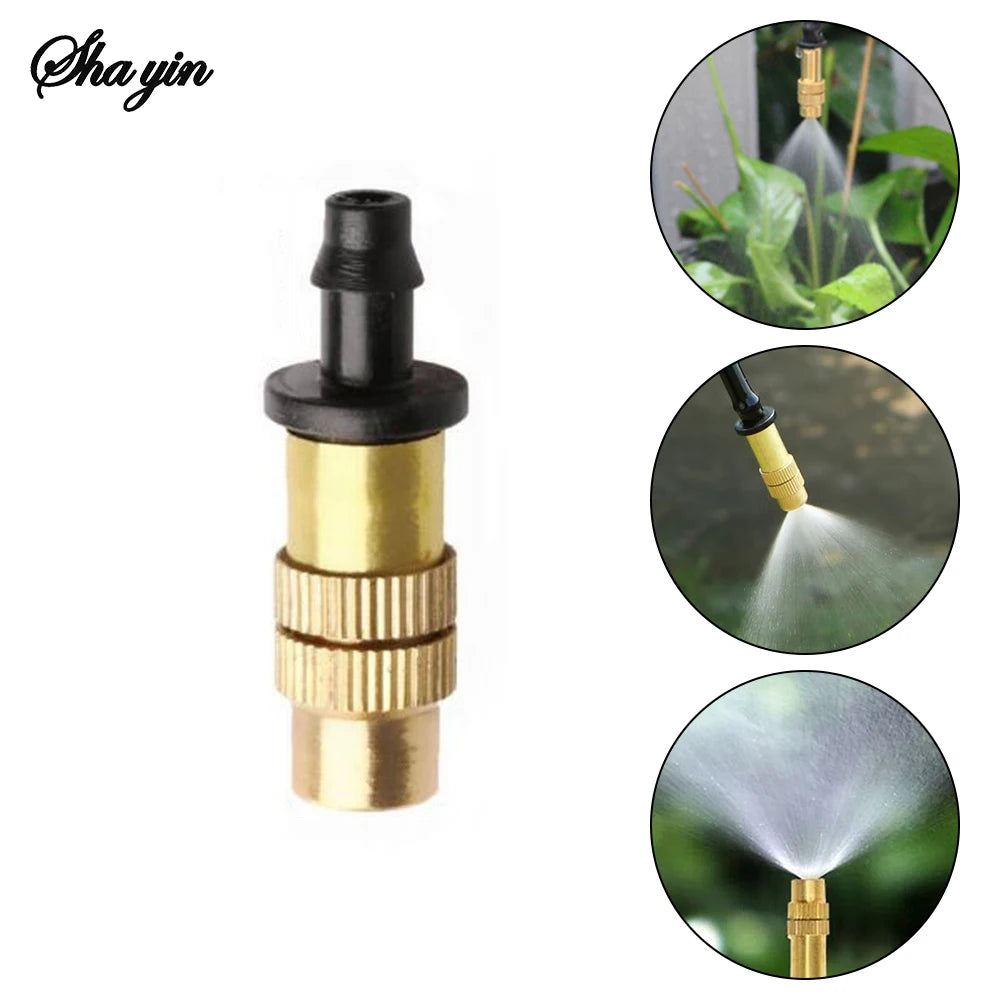 5pcs/10pcs Adjustable Copper Atomizing Nozzle Accessory Connector For Balcony, Garden, Potted Plants And Flower Watering Qme