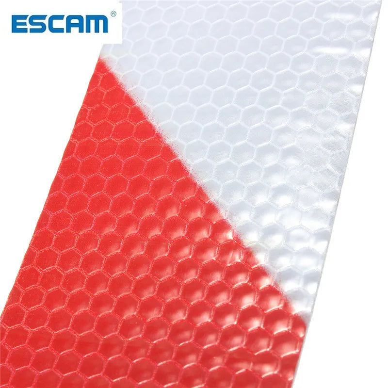 5pcs New Arrival 2"x10' 3 Meters Red White Reflective Safety Warning Conspicuity Tape Film Stickers Qme