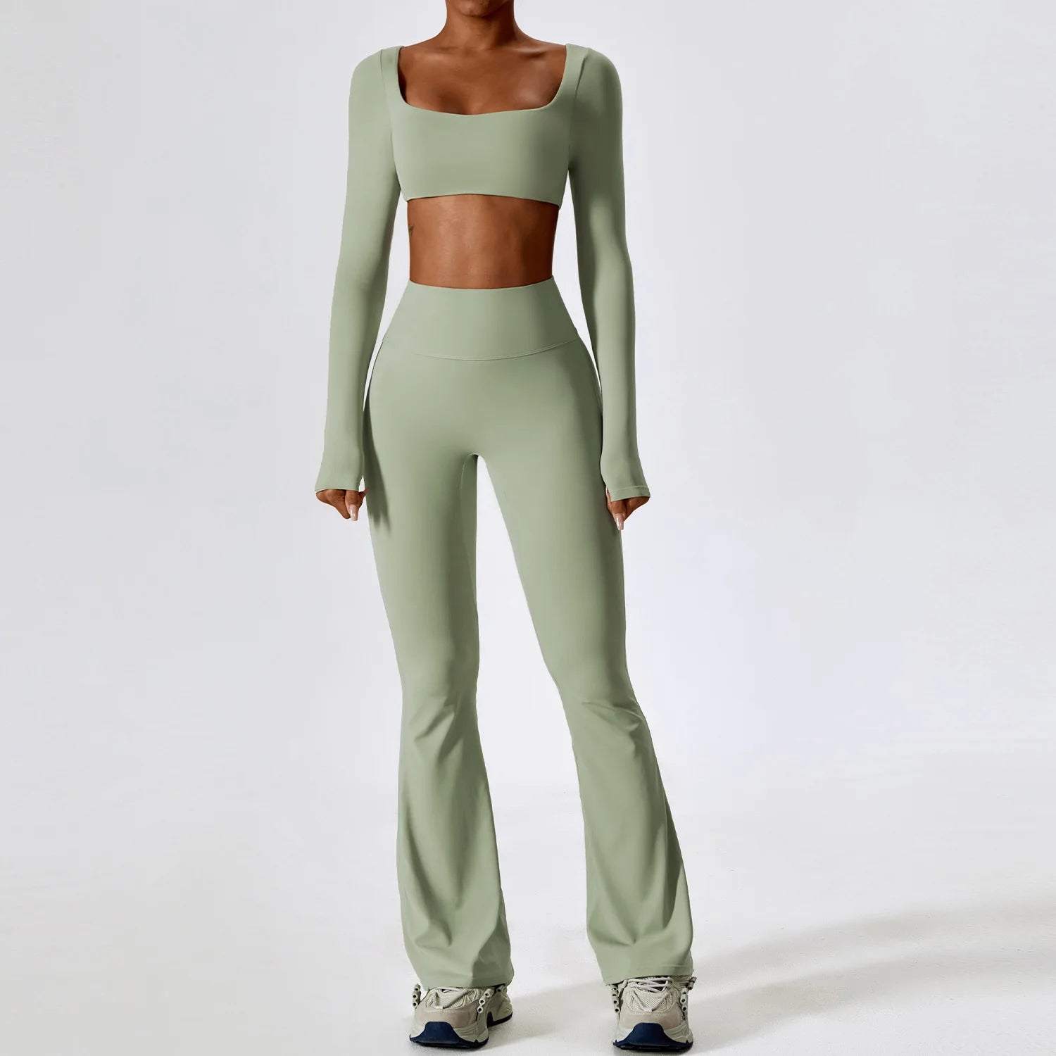 B 2PCS Yoga Suit Sports Set Women Quick-Dry Gym Set Women Tracksuit Running Workout Long Sleeve Sports Shirt Yoga Clothing Qme
