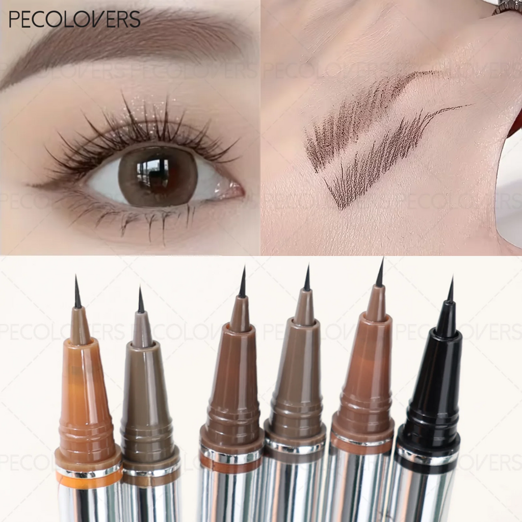 2-in-1 Soft Tip Eyebrow Pencil Eyeliner Balck Brown Waterproof Qme
