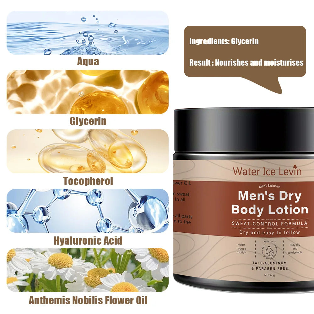 New Dry body lotion for men Moisturizing Face Cream with Hyaluronic Acid Skin Care for Men Collagen Moisturizer Cream 60g Qme