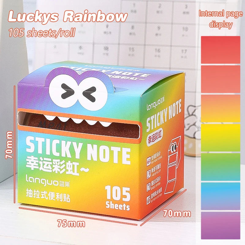 105Sheets Pull-out Sticky Notes Portable Transparent Colorful Qme A2